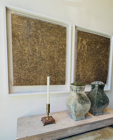 BURR  BRASS, LUCITE AND WOOD PANEL by ESTON