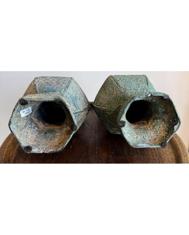 PAIR ZHOU BRONZE URNS
