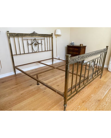 LOUIS XVI STYLE BRASS BED