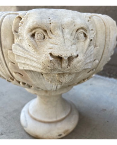 PAIR EARLY ITALIAN  MARBLE URNS