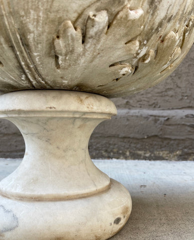 PAIR EARLY ITALIAN  MARBLE URNS