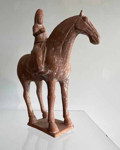 TANG EARTHENWARE HORES AND RIDER