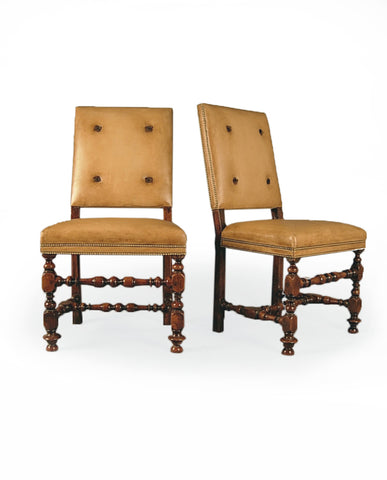 SET OF SIX ITALIAN BAROQUE WALNUT SIDECHAIRS