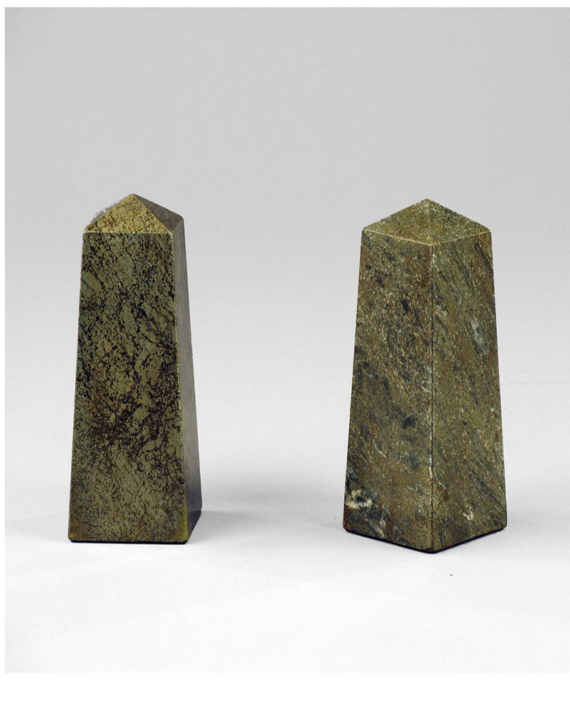 PAIR SWEDISH  MINERAL OBELISKS