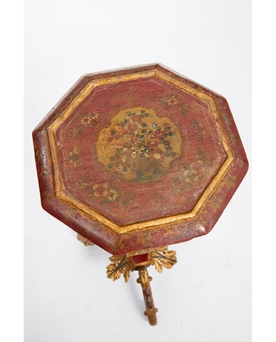 SWEDISH BAROQUE PAINTED AND PARCEL GILT STAND