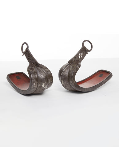 PAIR JAPANESE IRON,  LACQUER AND SILVER INLAID ABUMI