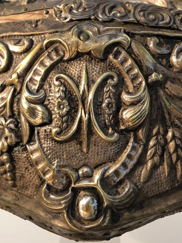 LOUIS XV HAMMERED BRASS  AND HARDWOOD LECTURN