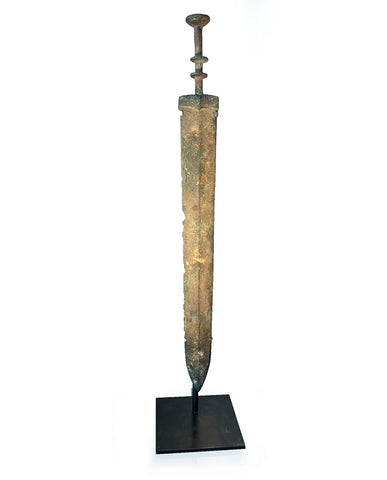 WARRING STATES  CAST BRONZE AND GOLD INLAID SWORD