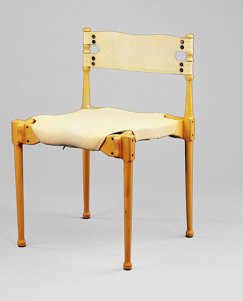 FREI OTTO “MONTREAL” BEECHWOOD AND CANVAS CHAIR