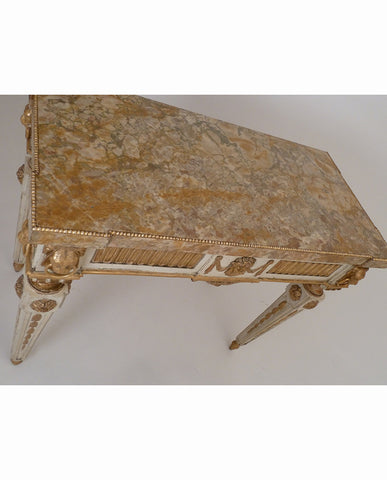 ITALIAN NEOCLASSIC PAINT AND PARCEL GILT CONSOLE