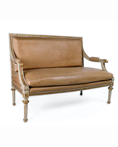 LATE GUSTAVIANSK PAINTED AND PARCEL GILT SETTEE