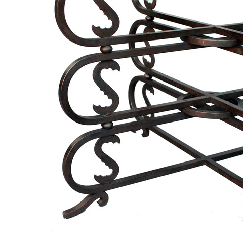 FRENCH WROUGHT IRON AND GLASS TABLE