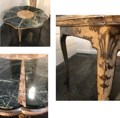 ITALIAN ROCOCO MICA AND PAINTED CENTER TABLE
